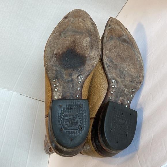 Tony Lama Western Cowboy Beige / Tan Boots Size 8 - 8 1/2 D Two Tone Colors - Picture 9 of 13